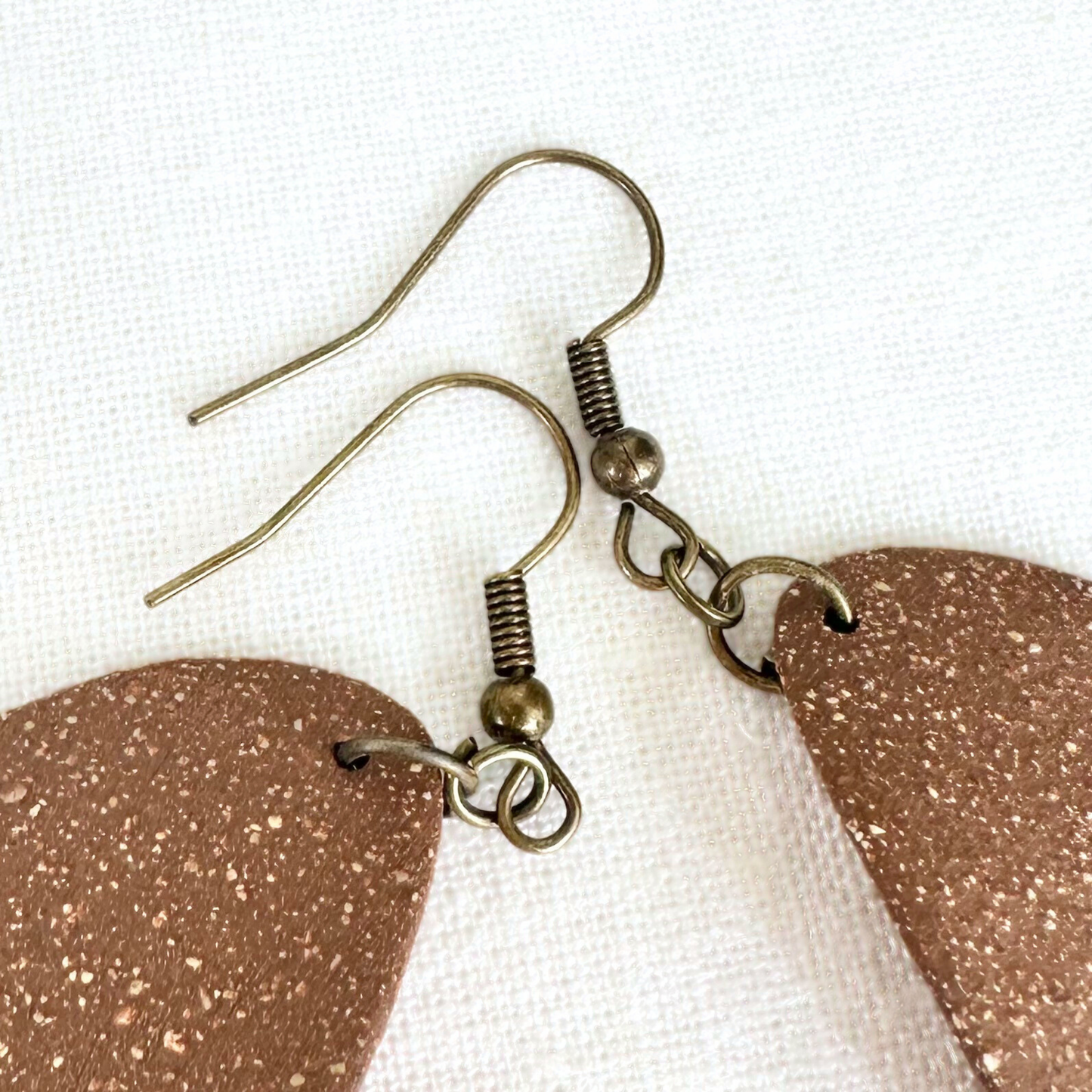 Chestnut Oblong Ceramic Earrings