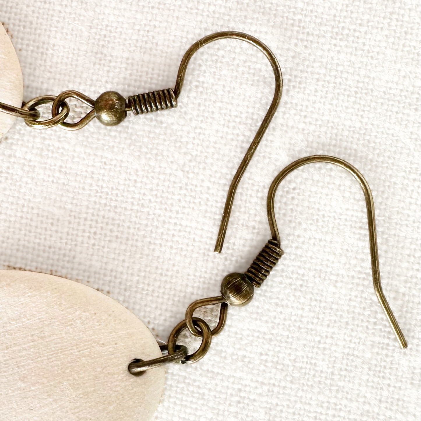 White Oval Ceramic Earrings