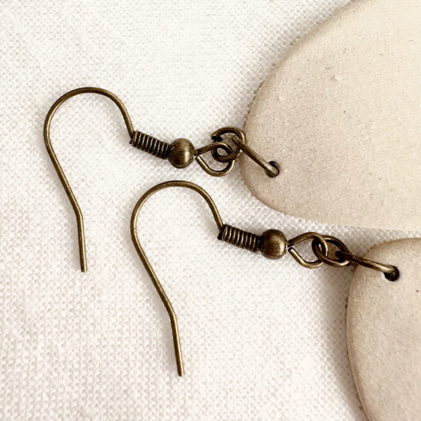 White Oblong Ceramic Earrings