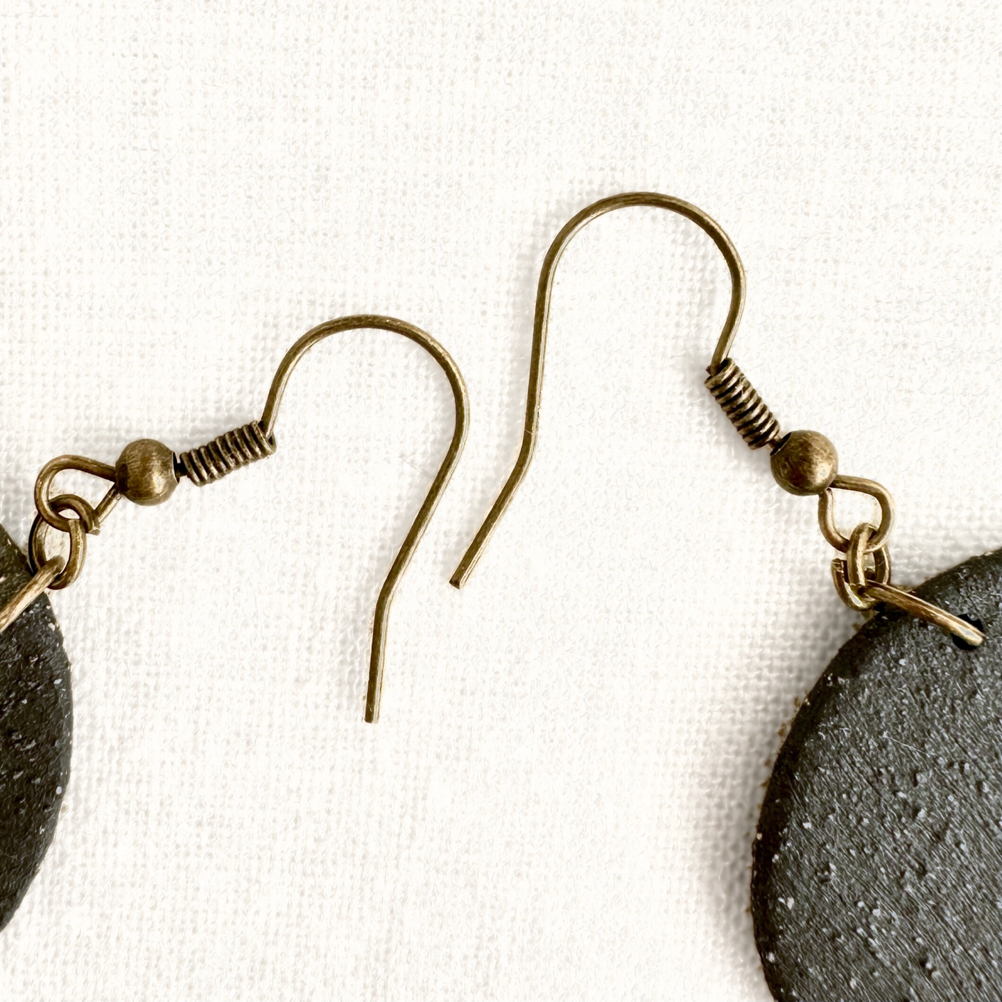 Black Round Ceramic Earrings